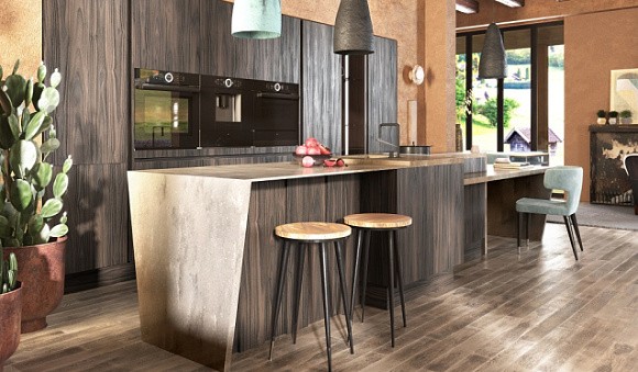 Коричневая кухня в Клину