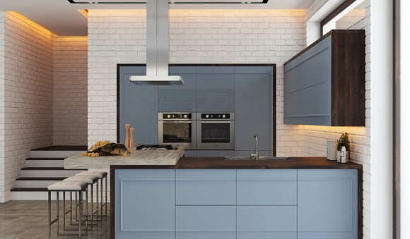 Синяя кухня в Санкт-Петербурге