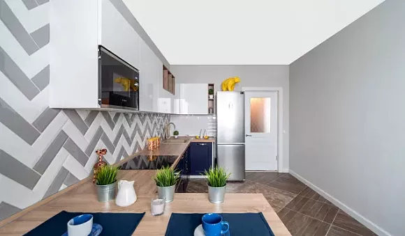 Синяя кухня в Санкт-Петербурге