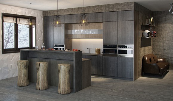 Коричневая кухня в Клину