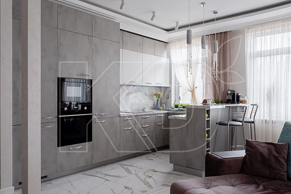 Фото кухни в квартире. Мифы вокруг глянцевых фасадов с фотопечатью. Красота зависит от ухода. 