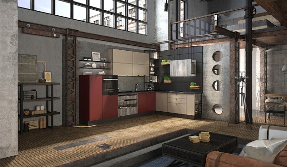 Стиль Лофт на кухне