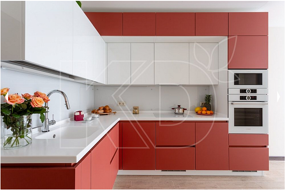 дизайн красно-белой кухни, дизайн кухни в красно-белых тонах