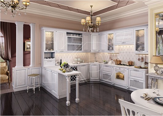 Дизайн классических угловых кухонь