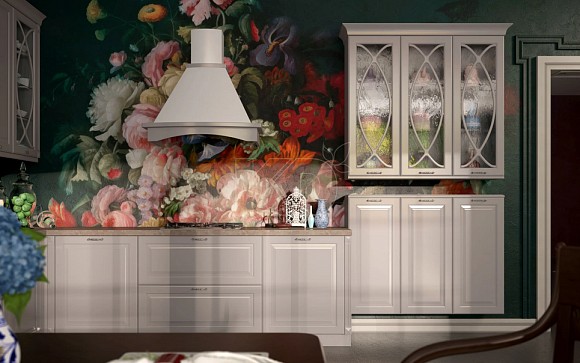 Фасады кухни классика с патиной