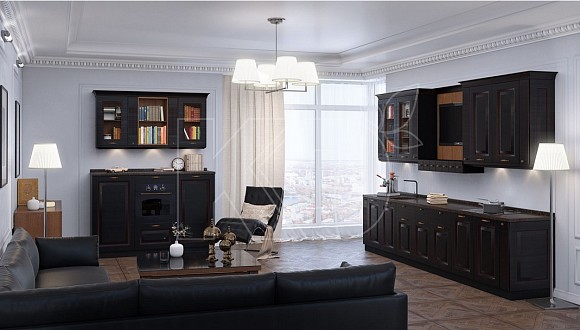 Угловые кухни черного цвета